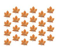 24pcs Autumn Maple Leaf Shaped Embroidered Patch for Clothes Repair | Polyester Orange Applique, DIY Decoration for T Shirts and Denim, Edge Sewn Reinforcement