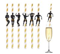 24pcs Bachelorette Hen Party Straws Hen Do Paper Straw Drinking,Dancing Men Gold Cocktail Straws Naughty Drinking Straw for Birthday Wedding Bachelorette Hen Party Decorations Hen Do Accessories
