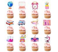 24Pcs Back to School Cupcake Toppers Cake Topper Back to School Party Decoration Supplies Desserts Decoration Back to School Themed for Boys Girls Kids A8FXDGCP