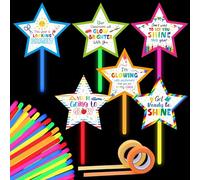 24PCS Back to School Gift Sets Glow in the Dark Sticks Get Ready to Shine Motivation Cards Welcome First Day of School with 2 Washi Tapes for Classroom Glow Stick Favors Teacher Party Supplies
