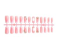 24Pcs Ballerinas Coffin Fake Nails Press On Artificial False Glues On Designs French Tips Acrylic Glues On Nail For Women Clear