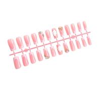 24Pcs Ballerinas Coffin Fake Nails Press On Artificial False Glues On Designs French Tips Acrylic Glues On Nail For Women Clear