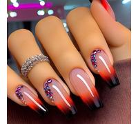 24Pcs Ballerinas Coffin Fake Nails Press On Artificial False Glues On Designs French Tips Design False Nail