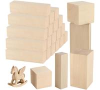 24PCS Basswood Carving Blocks, Whittling Wood Blocks Wood Carving Kit with 3 Different Sizes, Soft Basswood for Carving, Unfinished Wooden Blocks for Crafts Beginners Kids Adults