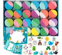 24PCS Bath Bombs for Kids,2026 New Ocean Toy Bath Salt Ball Sleeve Box Bath Bombs with Surprise Spring Inside,Bath Bombs Gift Set for Birth Gift (24PCS)
