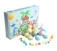 24Pcs Bath Bombs with Toys Inside for Kids, Colorful Quick Dissolve Kids Bath Bombs with Glowing Surprise Inside for Boys Girls Hotel Bathroom