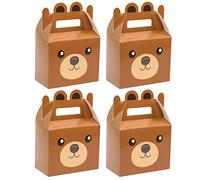 24Pcs Bear Treat Boxes Party Supplies Bear Baby Shower Theme Party Favor Goody Gift Boxes For Kids Boy Girl Brown Theme Birthday Baby Shower Decorations Treat Candy 5.9x3.2x7.9inch