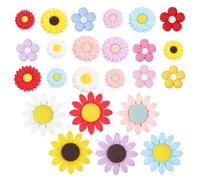 24Pcs Beautiful Silicone Beads Collection Hole Bead for Jewelry Project Flower Beads Set for Earring Handmade