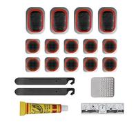 24Pcs Bike Patch Kit - Bicycle Tire Inner Tube Repair Kit with Vulcanizing Fluid/Rubber Cement, Patches, Metal Rasp, Levers - For All Types of Bikes, BMX, E-Scooters - by Mobi Lock