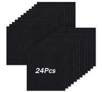 24PCS Black Carpet Tiles, 30x30cm Self-Adhesive Carpet Tile Anti-Slip Easy to Peel Stick Carpets Square for Bedroom Living Room Office