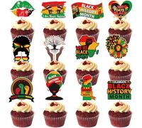 24Pcs Black History Month Cupcake Toppers Black History Cupcake Toppers Black History Month Decorations Black History Decorations Black History Month Decor for Black History Month Party Decorations