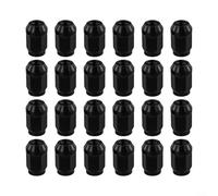 24PCS Black M12x1.5 Wheel Nuts | Closed End Bulge Acorn Style Lug Nuts with 19mm Hex | Compatible with For Ford For Mustang For Jeep and Vehicles Requiring 1/2"-20 Thread