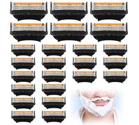 24PCS Black Men's Razor Blades Refills, 5-Layer Precision Coated Blades with Lubrication Strip, Compatible with Gillette ProGlide Razors, Smooth Close Shave Replacement Cartridges, Gift for Dad Husban