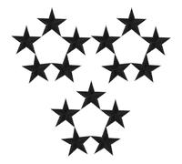 24pcs Black Star Iron-on Appliques for Shoes Hats and Clothing | Embroidered Polyester Patches, Five-pointed Shape, Adhesive Backing, Easy No-sew Option for Crafters