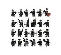 24PCS Black Swat Team Building Block Minifigures