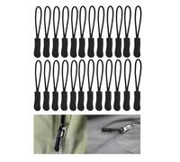 24PCS Black Zipper Pulls, Zipper Pull Replacement, Zipper Extension, Zipper Tags, Non Slip Zipper Tags for Backpacks, Jackets, Traveling Cases