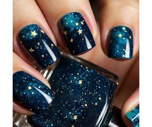 24Pcs Blue Press on Nails Short Square False Full Covers Artificial Manicure Ornament for Stylish Women Art Decoration