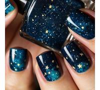 24Pcs Blue Press On Nails Short Square False Nails Full Covers Artificial Manicure Ornament For Stylish Women Office Wear Nail