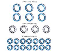 24Pcs Blue Rubber Sealed Wheel Hub Axle Bearing Compatible With 1 10 Scale RC Car Models Fits Element RC Sendero And Similar Off Road Vehicles