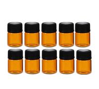 24pcs Brown Glass Essential Oil Sample Bottle 1ml Refillable | Leak-proof, Portable, Easy to Fill and Dispense Mixtures, Compact Refill Container for Small-volume Storage