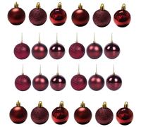 50mm/24Pcs Christmas Baubles Shatterproof Burgundy, Christmas Tree Decorations Ball Ornaments Balls Xmas Hanging Decorations Holiday Decor - Shiny,Matte,Glitter