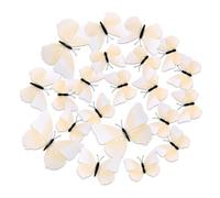 24pcs Butterfly Wall Decor, Magnet Monarch Butterfly Artificial 3D Fridge Butterfly Wall Stickers Art for Refrigerator Locker Wall Home Party Decorations (White)