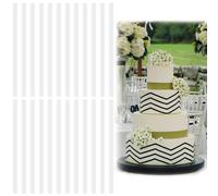 24PCS Cake Dowels, Re-usable 9.44" Cake Dowels for Tiered Cakes, White Cake Supports for Tiered Cakes, Cake Tier Supports for Tiered Cakes Construction and Stacking Support