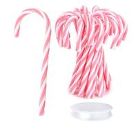 24pcs Candy Cane Christmas Decorations Pink Christmas Tree Decorations Hanging for Tree Decoration Wall Party Craft Wreath