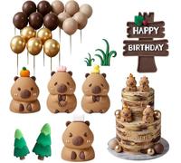 24PCS Capybara Cake Topper, Capybara Cake Decorations, Diverse and Eye - catching, for Cake Enthusiasts and Party Hosts, in Assorted Colors