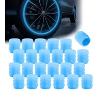 24PCS Car Dust Caps for Car Tyres, Fluorescent Car Tyre Valve Caps, Luminous Tyre Caps, Universal Car Tire Valve Caps, Glow in the Dark Car Valve Caps for Car Tyres Bike Bicycle SUV Motorcycle(Blue)