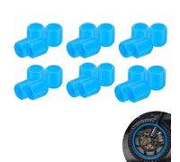 24PCS Car Dust Caps for Car Tyres,Universal Glow in The Dark Tire Valve Caps, Luminous Tyre Caps,Fluorescent Dust Cover for Car SUV Truck Motorcycle Bike Bicycle Tyre Decoration,Blue