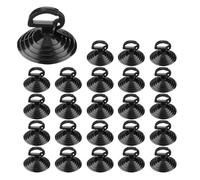 24PCS Car Glass Windshield Sunshade Suction Cups, PVC Sucker Car Window Shade Suction Cups, Pull Ring Sun Visor Suction Cup Hooks, Mini Adsorption Holder for Car Kitchen Bathroom Office (Black)