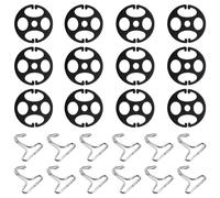 24PCs Car Seat Cover Plum Plate Metal Hooks,12 Metal Car Seat Covers Hooks Locking Clip+12 Plastic Auto Seat Cushion Chucks,Card Fixed Fastener Buckle Replacement Accessories for Cars Seat (Black)