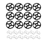 24PCS Car Seat Cover Plum Plate Metal Hooks, 12 Metal Hooks Set Locking Clip Plastic Card Fixed Fastener Buckle + 12 Plastic Car Seat Covers Chucks for Car Seat Replacements Accessories (Black)
