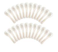 24pcs Caviar Spoons Mother of Pearl Mop Spoons with Hand Craft for Caviar, Egg, Ice Cream, Salt, Coffee Serving White