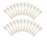 24pcs Caviar Spoons Mother of Pearl Mop Spoons with Hand Craft for Caviar, Egg, Ice Cream, Salt, Coffee Serving White
