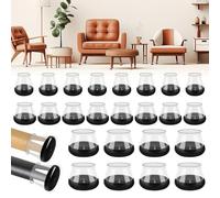 24Pcs Chair Leg Covers Sliders, 3 Sizes Chair Table Feet Covers, Chair Leg Floor Protectors Cap, Black Silicone Smooth Moving Chair Feet Protectors, No Scratches Chair Glides for Carpet Furniture