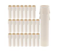 24pcs Chandelier Candle Sleeves Tall Candle Socket Covers White Pp