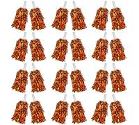 24PCS Cheerleading Pom Poms Metallic Foil Plastic Pom Poms with Baton Handle for Game Sports Squads Dancing Party Football Basketball Club Spirit Sports Stage Performance Celebration (orange)