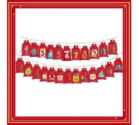 24Pcs Christmas Advent Calendar Bags - 24 Day Countdown Numbered Candy Bags, Festive Drawstring Storage Bags for Gift-Giving & Home Decor