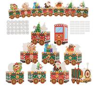 24Pcs Christmas Advent Calendar Gift Boxes with 1-24 Number Stickers, 24 Days Countdown Calendar Gift, Red Train Candy Boxes for Teenagers Adults Kids
