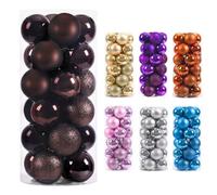24Pcs Christmas Ball Baubles, 1.18Inch/30mm Shatterproof Ornaments for Xmas Tree Decor - Holiday Wedding Party Decorations(Coffee)