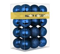 24Pcs Christmas Balls Ornaments for Xmas Tree - Shatterproof Christmas Tree Decorations Large Hanging Ball Navy Blue 2.5" x 24 Pack