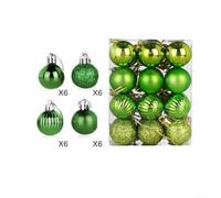 24pcs Christmas Baubles 30mm Plastic Glitter Decorations Set | Plastic material diameter 30mm suitable for Christmas tree for hotel restaurant office festive layout