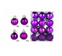 24pcs Christmas Baubles 30mm Plastic Glitter Decorations Set | Plastic material diameter 30mm suitable for Christmas tree for hotel restaurant office festive layout