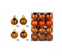 24pcs Christmas Baubles 30mm Plastic Glitter Ornaments Decorations | Plastic material Suits Christmas tree or showcase use Compact box for storage