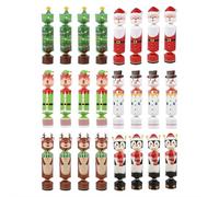 24PCS Christmas Candy Boxes, 6 Styles Christmas Treat Gift Boxes Cute Santa Claus Snowman Xmas Paper Bags Candy Shape Small Sweet Boxes for Xmas, Wedding Party Wrap Bag Decor