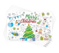 24pcs Christmas Coloring Place Mats for Kids, Paper Christmas Theme Placemats Christmas Snowman Tree Table Placemats Funny Xmas Placemats Decoration for Home Table Supply(Game Style 1)