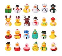24pcs Christmas Ducks, 24 Styles Assorted Rubber Ducks Creative Rubber Ducks Bath Ducky Toy Water Play Ducks Floating Bathtub Toys for Kids Party Gift Baby Shower