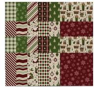 24PCS Christmas Fabric 12x12" Vintage Christmas Theme Double Sided Scrapbook Paper for DIY Albums Journals Card Making Pattern Paper